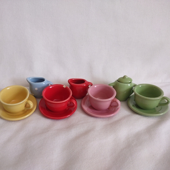 Kids Porcelain Tea Set Miniature Toys Girls Playset Roleplay Tea Time Princess - Picture 2 of 6